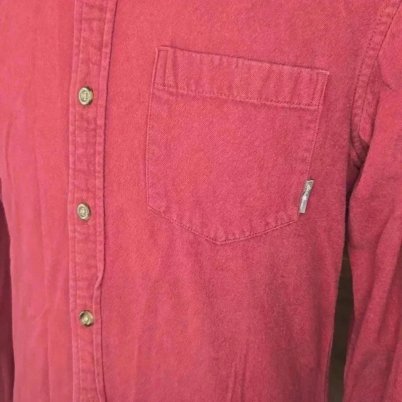 Men's Flannel Red Button-Down Shirt - Picture 4 of 9